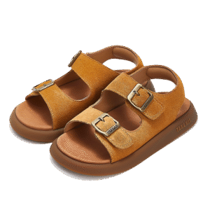 TARANIS Stage 4 Girls' Leather Sandals | Retro Adjustable Strap w/ Cushioned Footbed