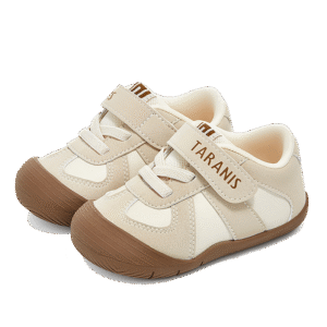 TARANIS 1 Stage Cream Toddler Walking Shoes for Boys and Girls with Wide Toe and Soft Bean Fiber Insole
